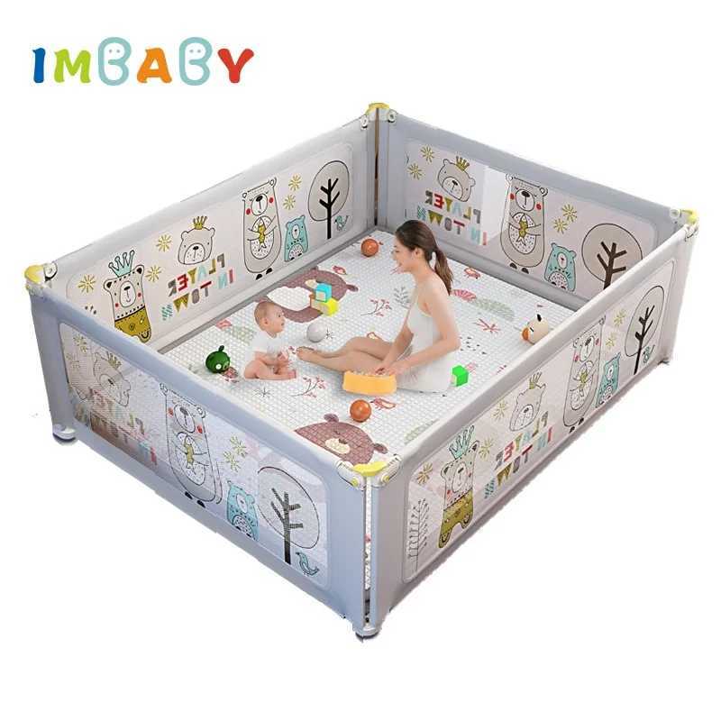 IMBABY Playpen for Children Liftable Childrens Playground Cartoon Game Baby Playpens AntiCollision Child Safety Barrier Fence C250929
