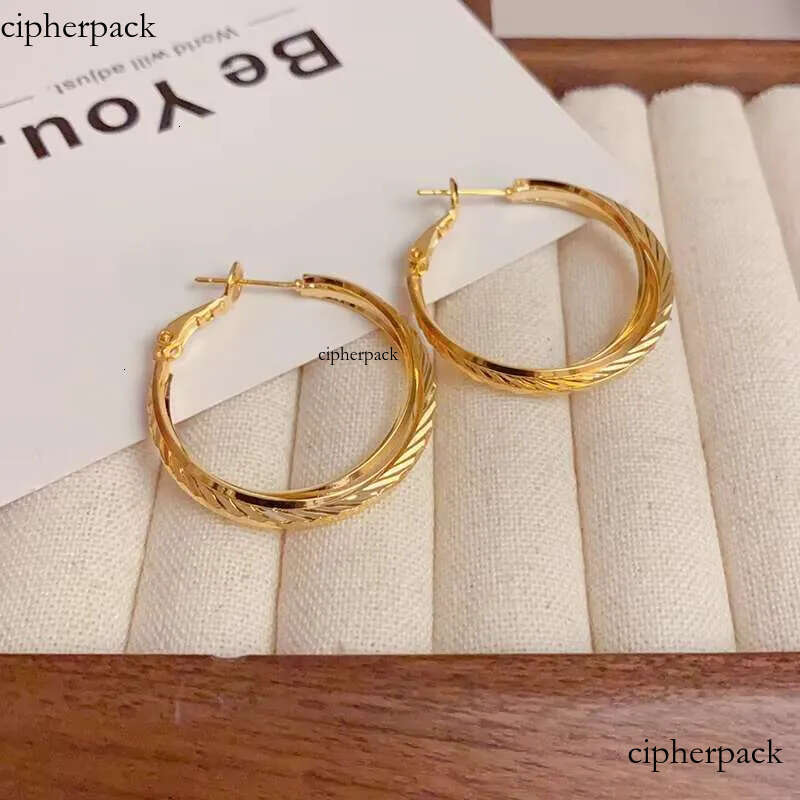 DHCollections Ins Fashion Double Twist Earrings Simple Copper Gold-Plated S Sier Waterproof Brass Trendy Wholesale Socialite Temperament 35