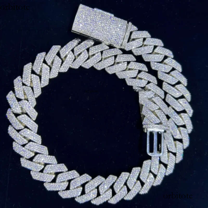 15MM 18MM 20MM Heavy Custom Hip Hop Iced Out Jewelry Moissanite Dia Cuban Link Chain f3