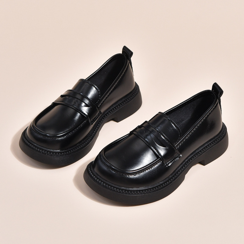 British Style Small Leather Shoes With Elegant Style Women's Black Flat Shoes Designer Autumn Designer Shoes New Luxury Shoes Women's Childr