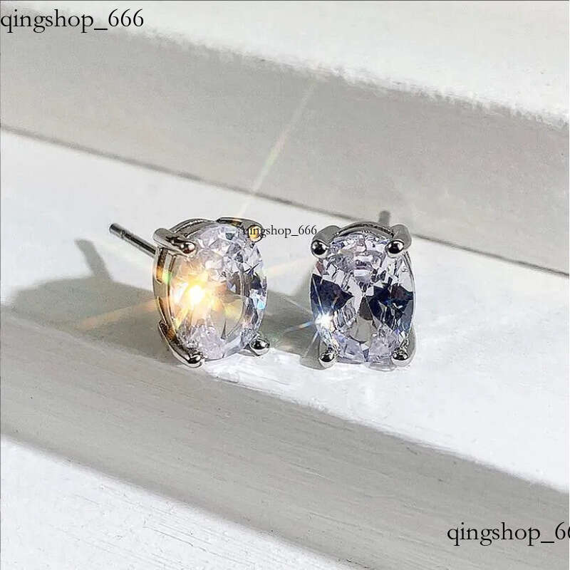 Choucong Drop Ship Top Sell Stud Earrings Moissanite Solitaire Simple Fashion Jewelry Sterling Sier Gold Fill Women Wedding Oval Dia Earring Gift 4b
