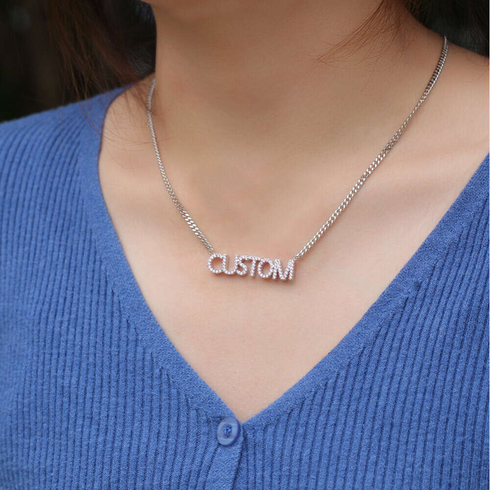 A-Z Custom Name Letters Gold Necklaces Womens Choker Mens Fashion Hip Hop Jewelry Iced Out DIY Letter Pendant Necklace