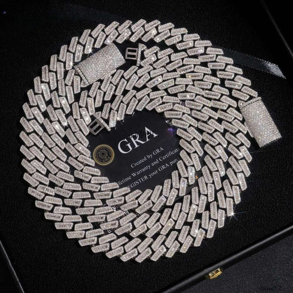 Necklace Jewelry Cuban Link Chain Custom Vvs Moissanite 20MM Rhombus Iced Out Sterling Sier Pass Dia Test Hip Hop Chains for Men Jewelery
