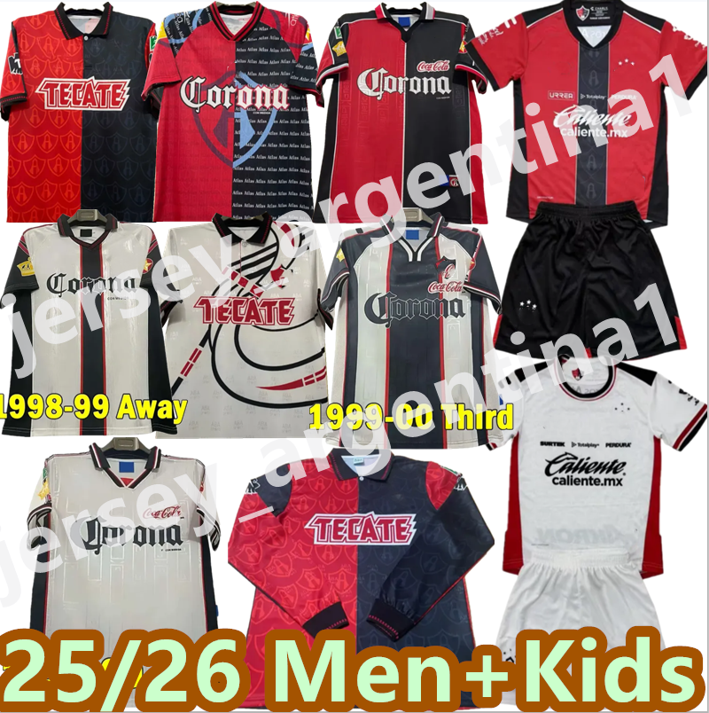 4XL 25 26 Atlas Guadalajara Retro soccer jerseys Home Away TREJO M.NERVO DEL PRETE AGUIRRE GONZALEZ DORIA COCCARO for uniform men's and children's set football shirt
