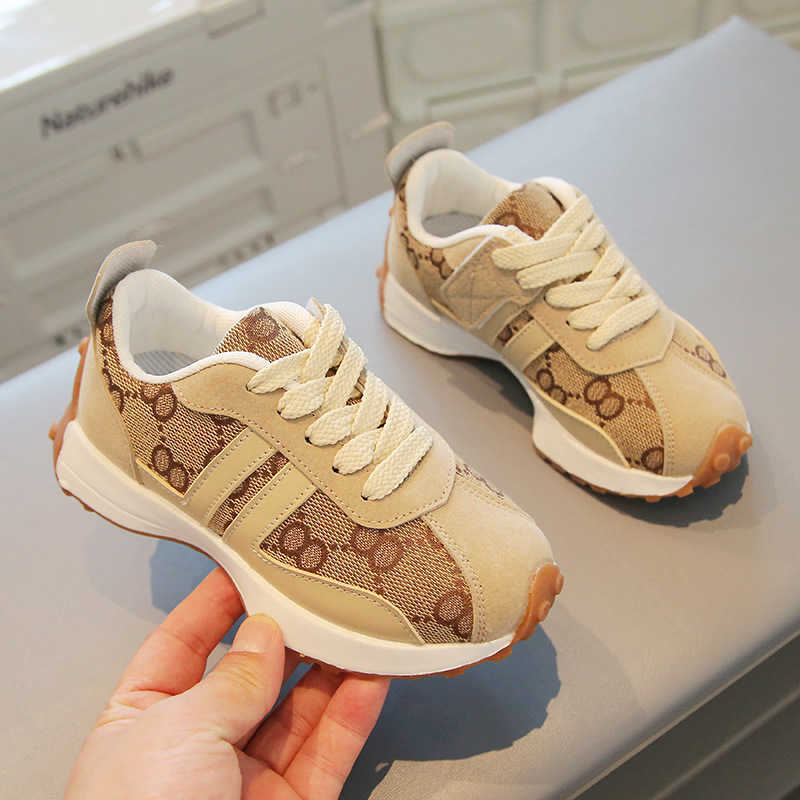 Korean Style Girls Sneakers 2025 Autumn New Childrens Versatile Breathable Casual Shoes Boys Soft Sole Dad Shoes C250930