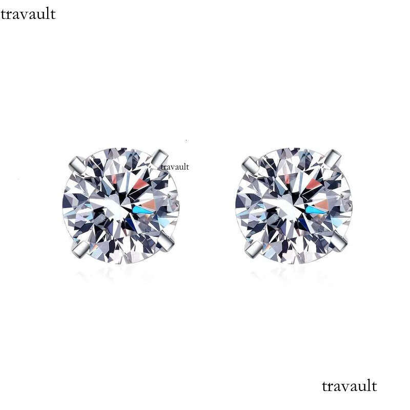 DHcollections Designer Female VVS1 Sandstone GRA Certificate Jewelry Pure Sier Men's Earrings