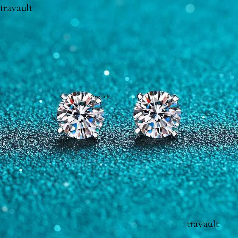 DHcollections Designer Female VVS1 Sandstone GRA Certificate Jewelry Pure Sier Men's Earrings