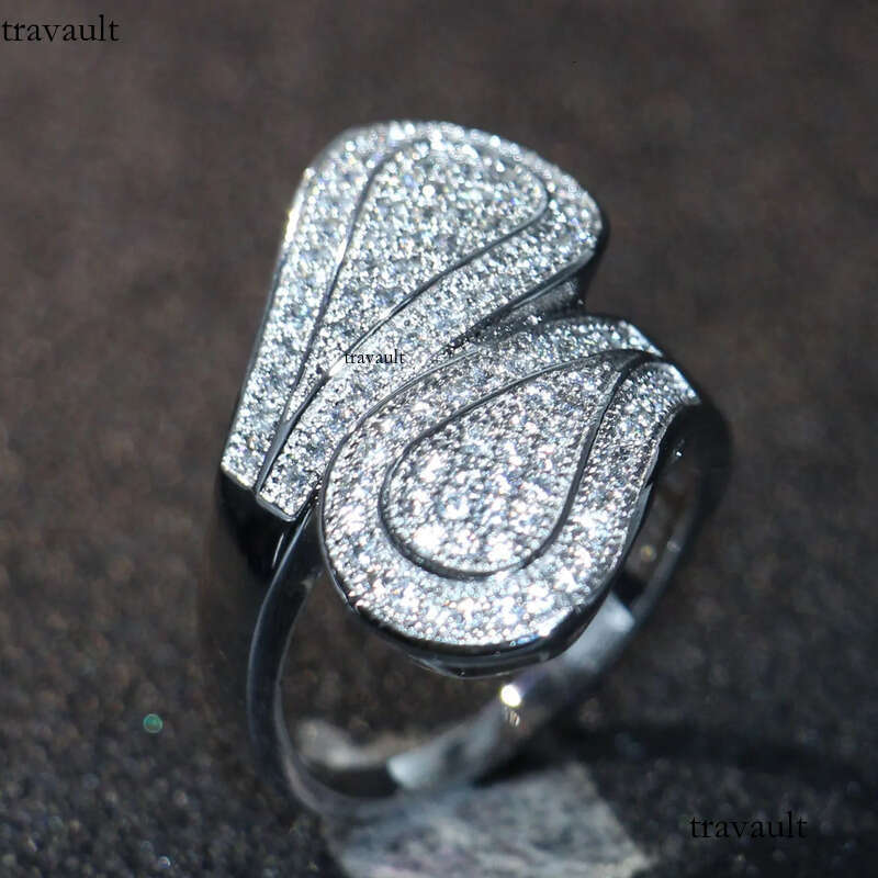 Victoria Wiecl Jewelry Sterling Sier Filled Full Pave White Sapphire CZ Dia Office Party Women Wedding Leaf Band Ring Gift
