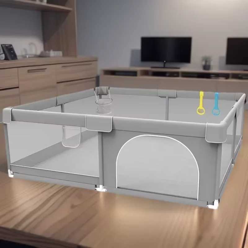 Baby Playpens Light Gray Childrens Play Playpen Large Indoor Baby Playground with Protective Angle Activities Fence for Baby C250929