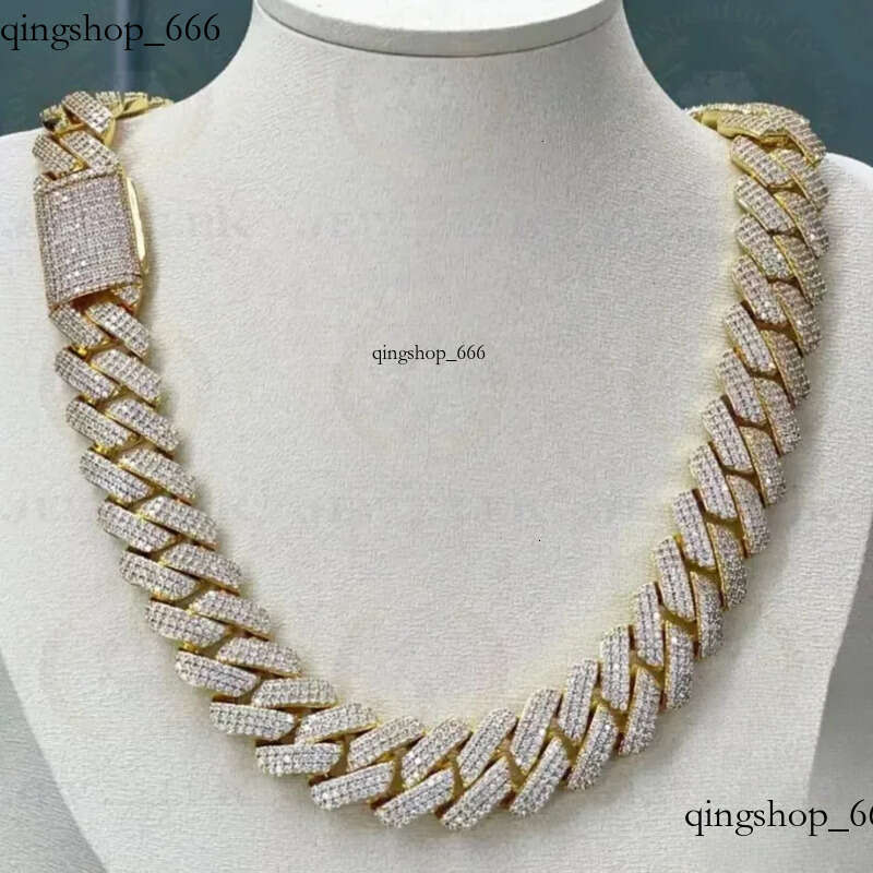 necklace moissanite designer jewelry cuban link chain Iced Out Pass Dia Tester vvs Moissanite Jewelry chains 85