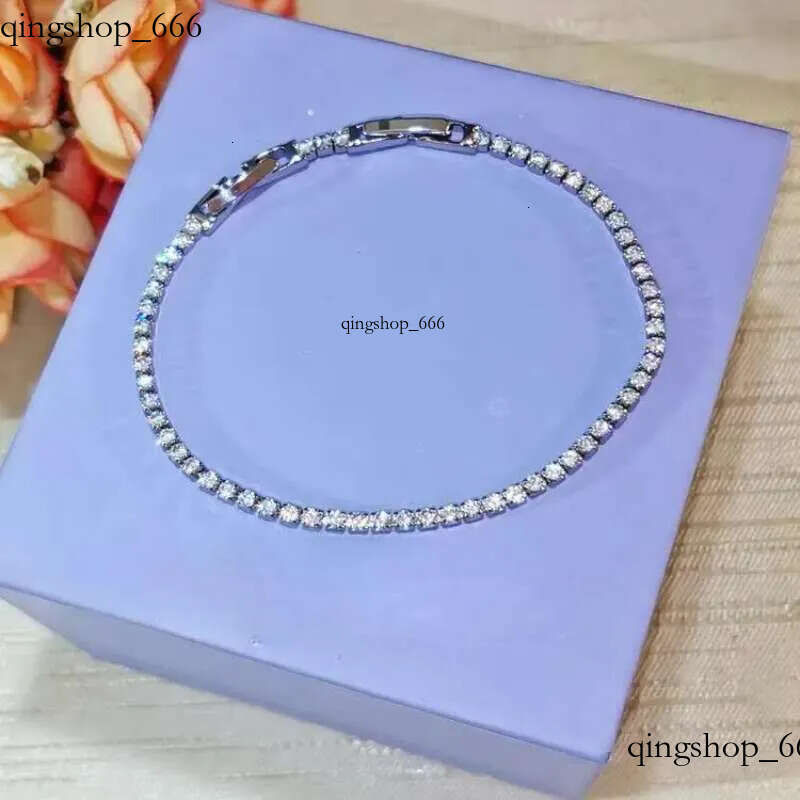 Tennis Women Designer Jewelry Zirconia Bracelets 7.5inch Iced Out Dia Bracelet for Wedding Bijoux Luxe with Box e7