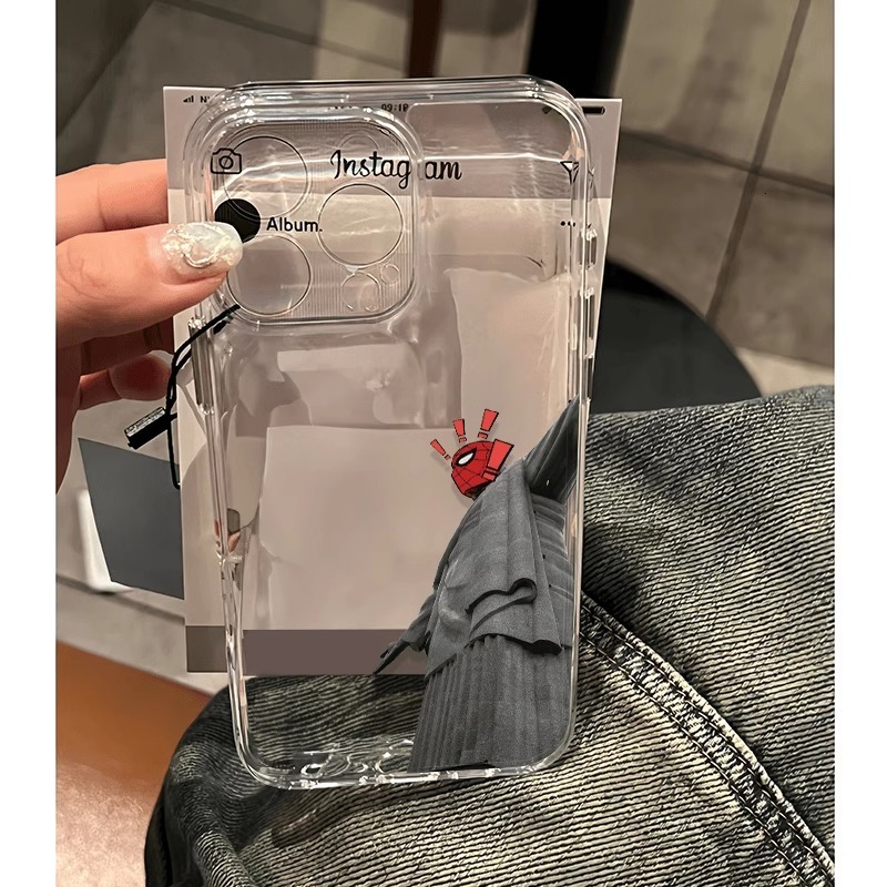 Case For Iphone 17 Stone Statue Spider Designed Pattern Soft Anti-scratch Phone Case optimally adapted to The Shape of The Mobile Phone, Partially Tra