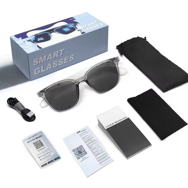 Wireless Bluetooth Smart Glasses AI Intelligent Translation Hands-Free Calls Audio Voice Assistant for Men Women