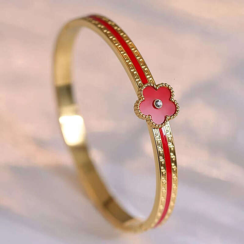 Gold-plated moissanite chain Five-leaf Clover Flower sterling silver Bracelet for Women