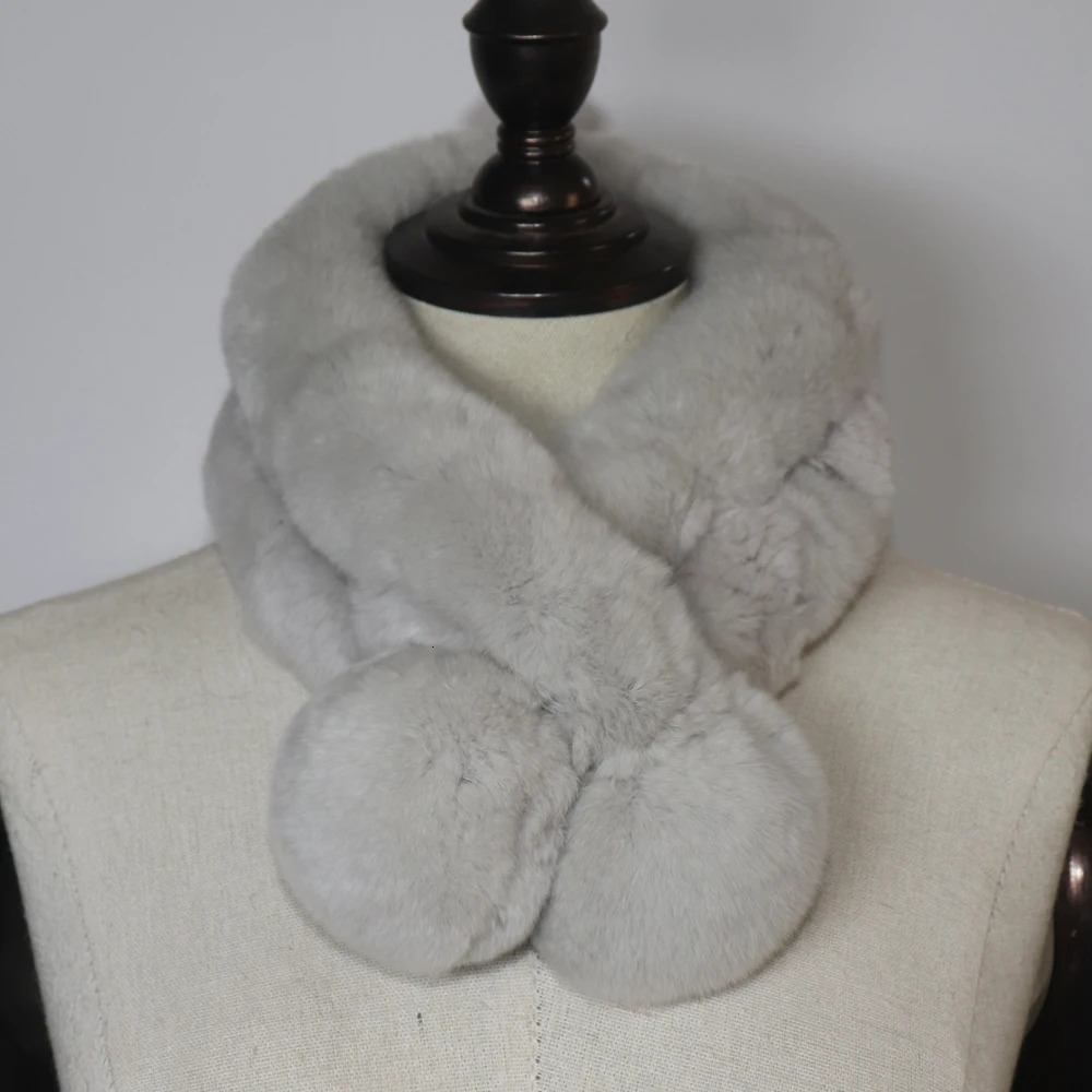 Rex Rabbit Fur Scarf Women Winter Warm Real Rex Rabbit Fur Scarf Natural Soft Rex Rabbit Fur Scarves Lady Real Fur Mufflers 250929
