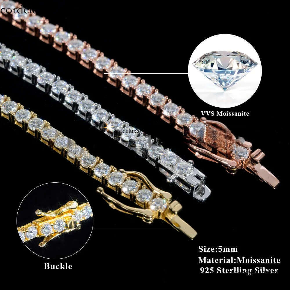 Pendant Fine hip hop jewelry sterling sier fashion vvs moissanite necklace dia mossanite tennis chain necklaces for women 9e