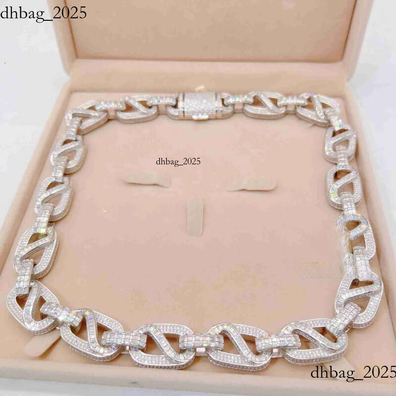 American Custom Hip Hop Fine Jewelry Necklace Bracelet Sier Iced Out Vvs Moissanite Dia Cuban Link Chain