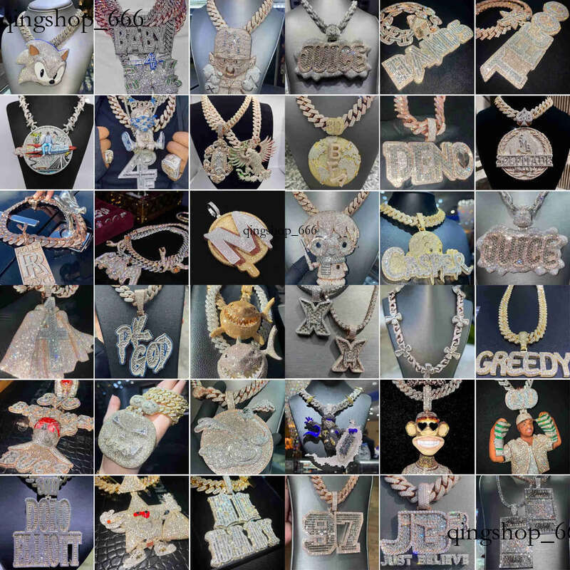 Factory Initial Pendant Iced Out Jewelry Gold Plated Vvs Moissanite Dias Cuban Chain 3d Custom Name Hip Hop Letter CFKE c9