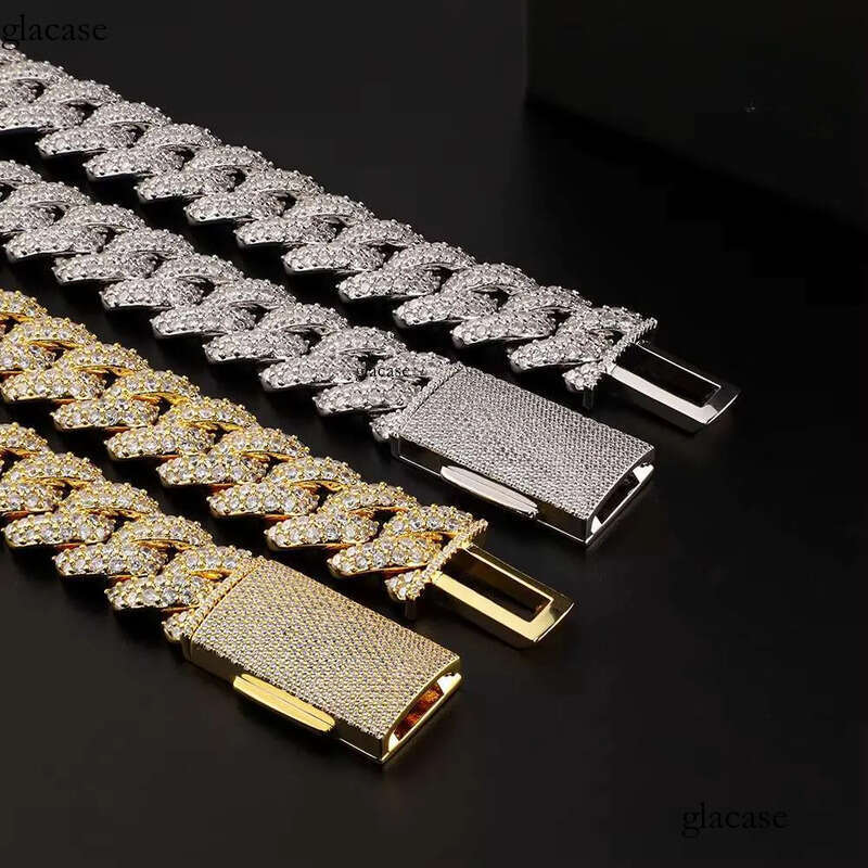 Fine Jewelry Hip Hop Iced Out Vvs Moissanite Miami Cuban Link Chain Necklace for Men 45
