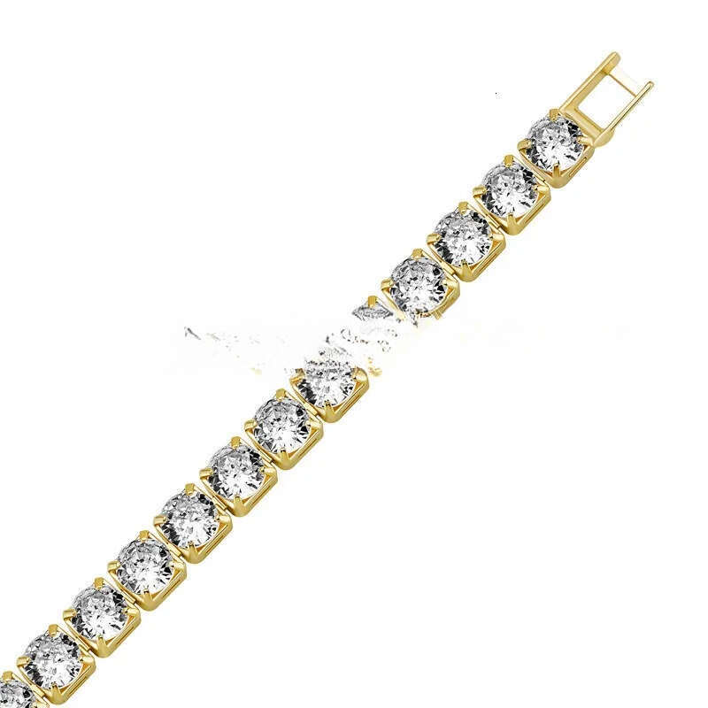 gold man iced out tennis bracelet chain vvs moissanite Sier Womens Bracelets Designer Copper White Dia Chains Bangles HipHop Jewelry