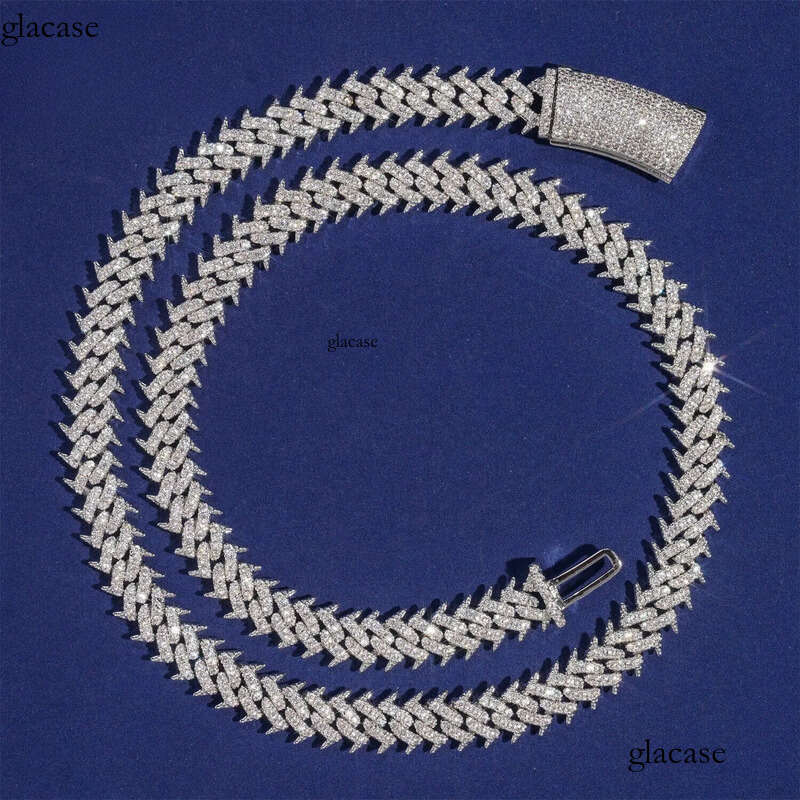 Factory Wholesale Dia Chain Sier Hip Hop Jewelry Necklace Micro Pave Vvs Moissanite Cuban Link eb