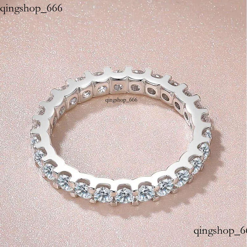 2024 Sparkling Gorgeous Handmade Full Round Cut Moissanite Dia Gemstones Wedding Rings Pure 100% Sterling Sier Party Eternity Women Band Ring Gift 13