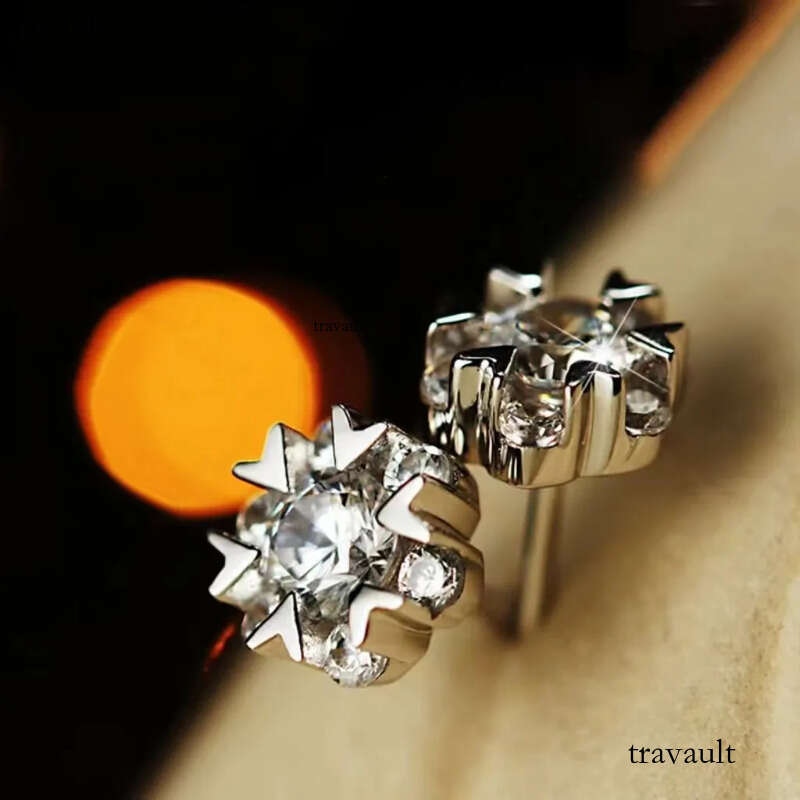 Stud Earrings Trendy Sterling Sier 0.3-1 Carat D Color M oi s n i te For Women 6 Prong G r a Screw Back