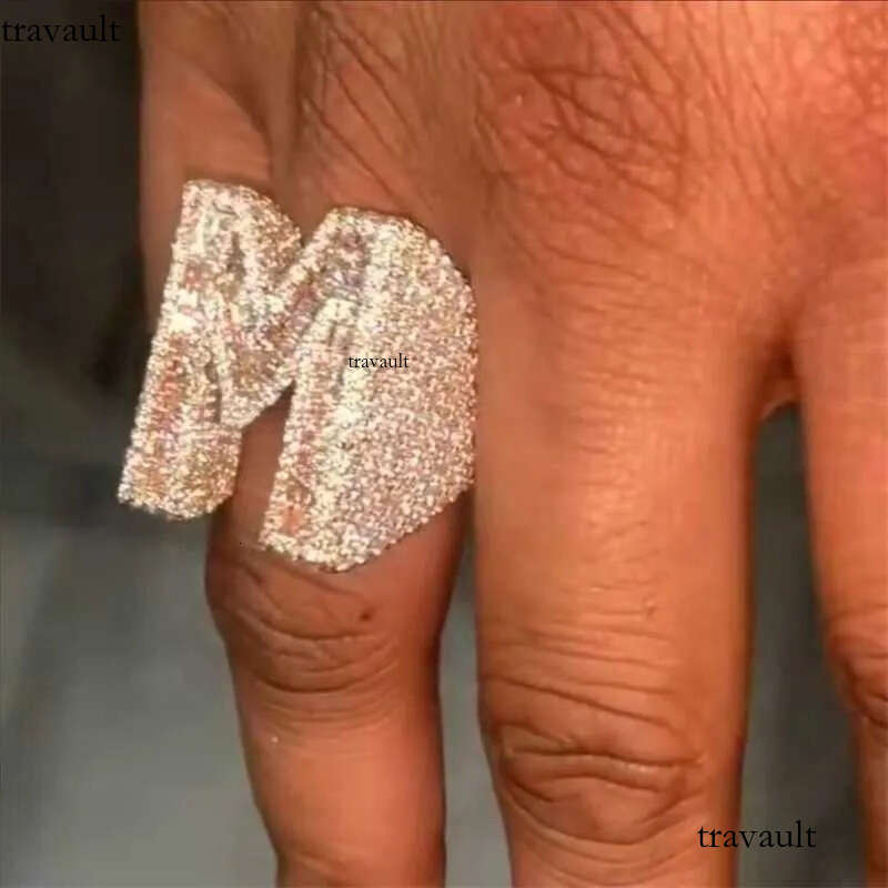 Designer Jewelry Customized Personalized Hiphop Fully Iced Out VVS Baguette Moissanite Dia Men Letter Rings