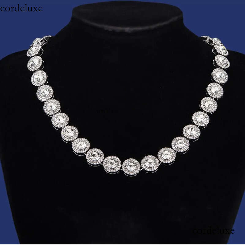 Dia designer for woman angelic iced out chain AAA beads moissanite jewelry plated sier necklace part wedding zh195 67