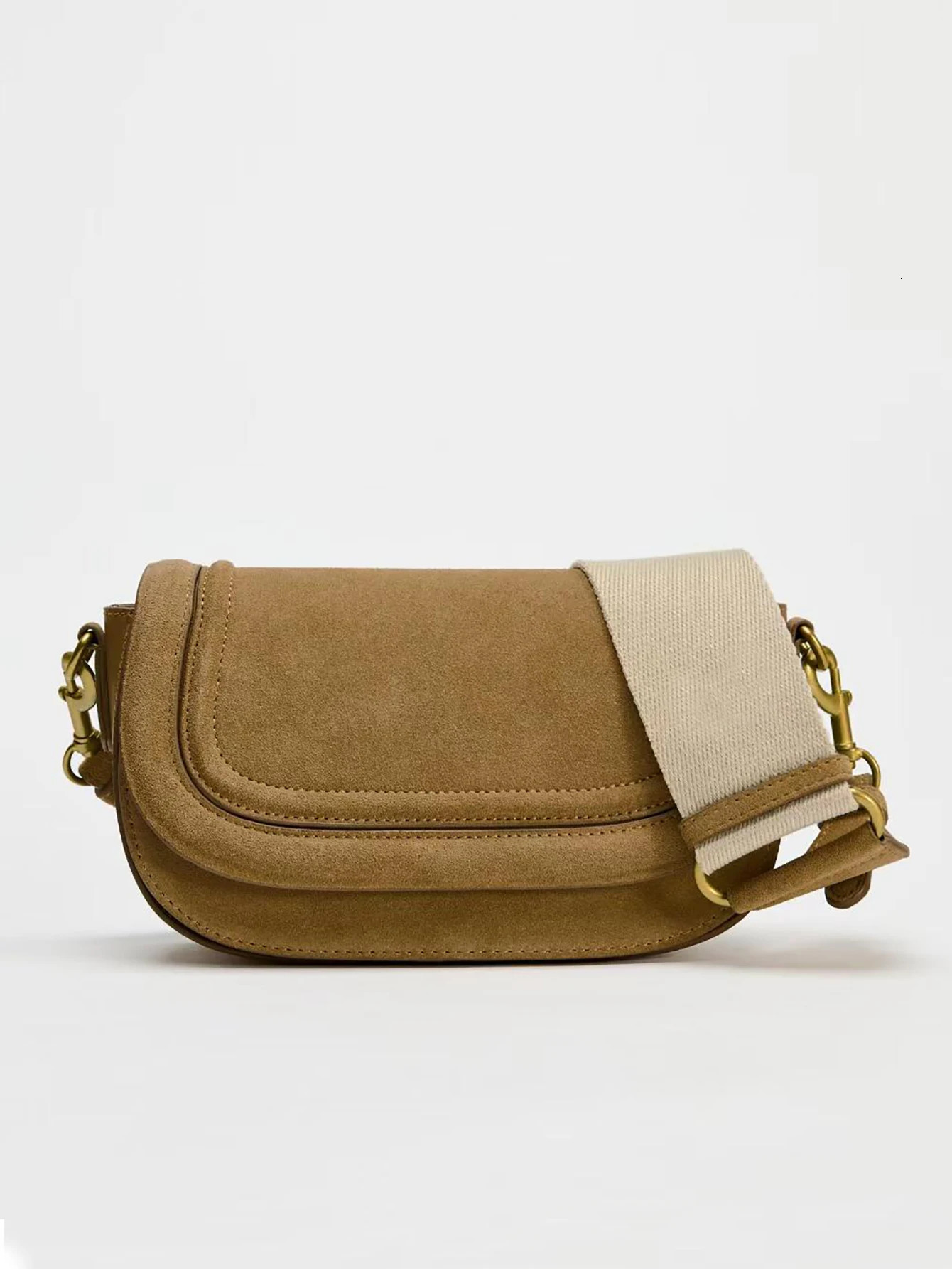 Fashionable Casual Retro Solid Color Large Capacity Adjustable Shoulder Strap MultiFunctional Crossbody Bag Suitable For P 251010