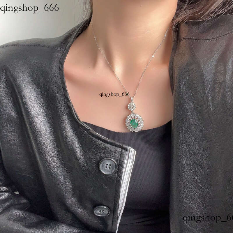 2024 Top Sell Wedding Sets Jewelry Sterling Sier Oval Cut Emerald Dia Cubic Zircon Open Ring Stud Earring Women Clavicel Necklace Gift f9