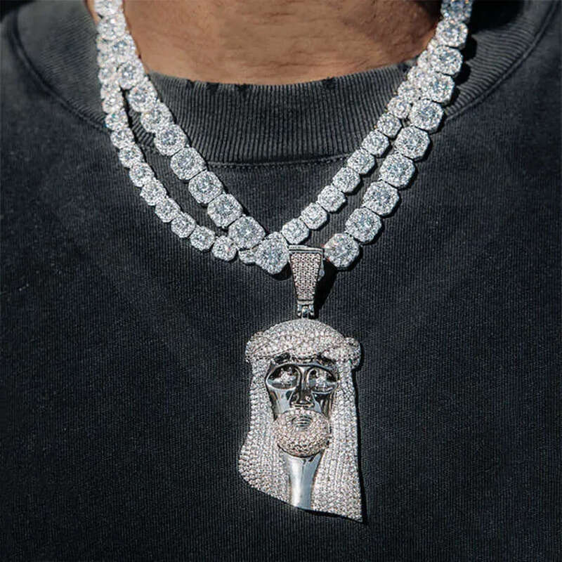 designer necklace Moissanite Jewelry Sier Hip Hop Iced Out Jesus Custom Necklace Pendant for men
