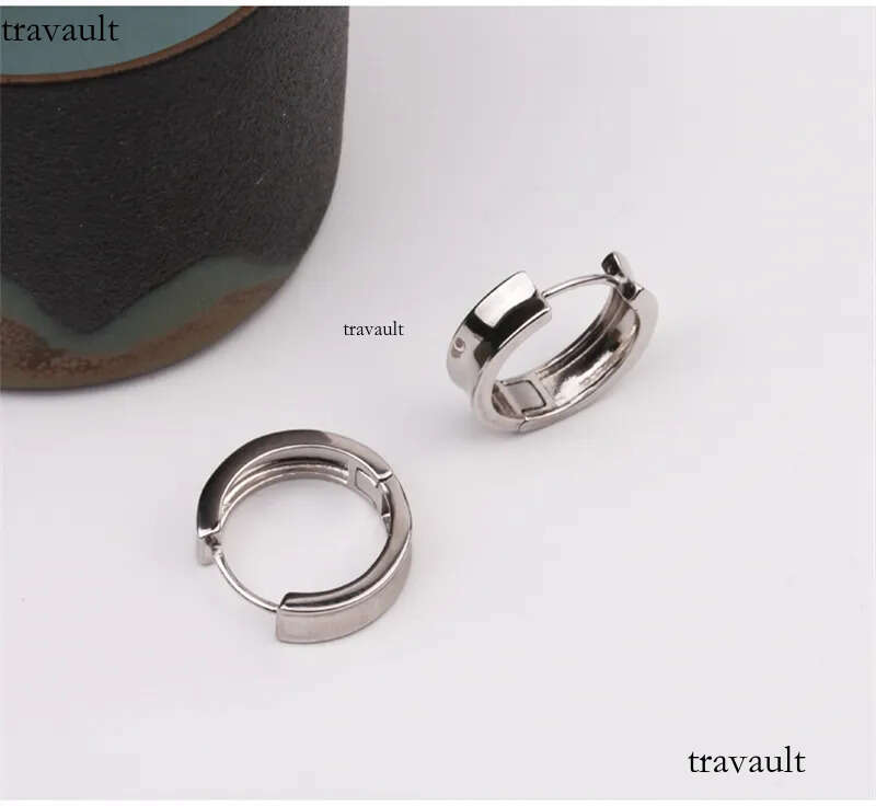 Original Sterling Sier Stud Concave Earrings Womens Simple Neutral Trend Cold Style Fashion All-Match Jewelry Accessories