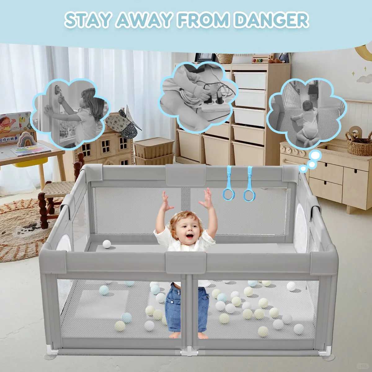 Playpen Indoor Playpen 6 Months 6 Years Old With Pull Tab Child Safety Barrier Playpen Ball Box Playpen C250929