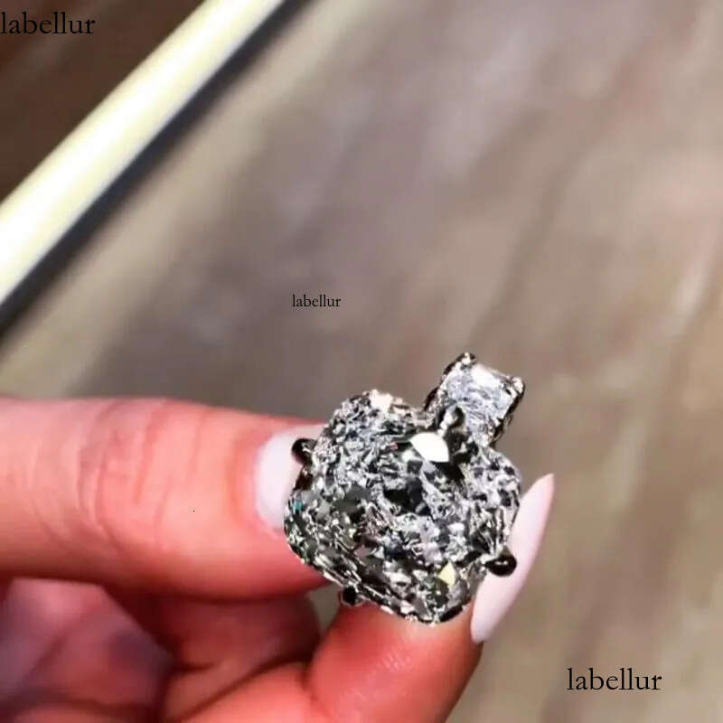 designer earrings Wedding Rings Jewelry Sparkling Pure 100% Sterling Sier Princess Cut Moissanite Dia Gemstones Party Eternity Women Ring Gift f6