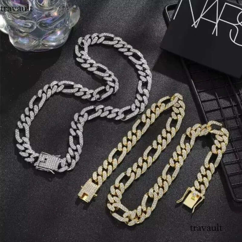 DHgate Iced Out Cuban Link Chain for Men Women Hip Hop Bling Rhinestone Choker Necklace Adjustable Fashion Jewelry Sier Color 1 Piece 18mm Width