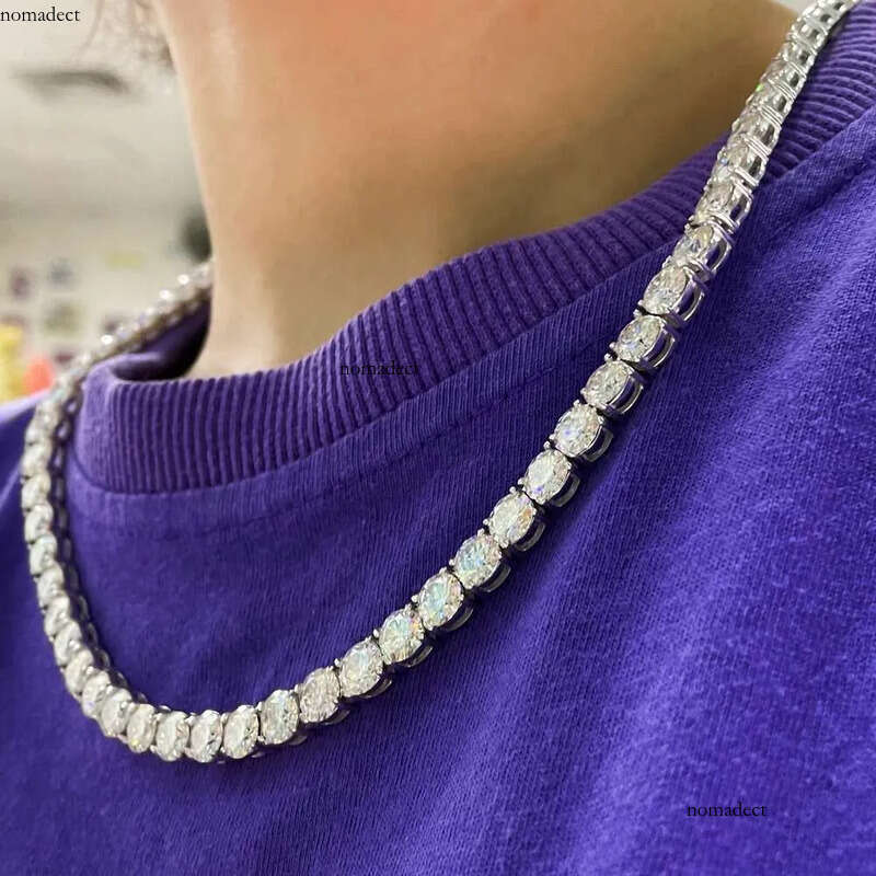 Hip hop Jewelry 6.5mm Sier VVS Dia necklace chain Fashion Iced out Moissanite Tennis Chain 38