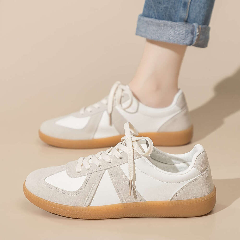 Couple Versatile Casual White Sneakers for Women Ins Korean Style Unisex German Training Flat Board Agan Shoes F8815 f0 4c