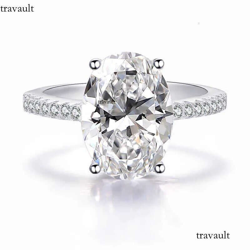 Extra large dia ring Classic 100% Sterling Sier 9 CT Oval Created Moissanite Gemstone Wedding Engagement Ring Fine Jewelry Gift