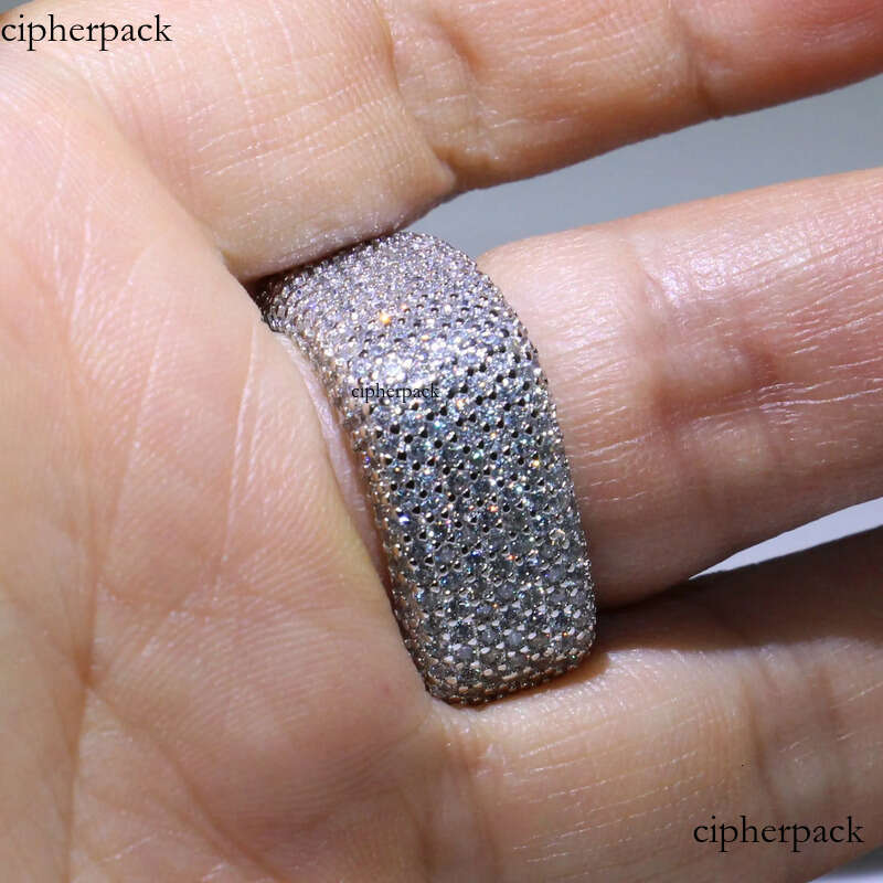 Stunning New Arrival Jewelry Sterling Siler Full Micro Pave White Sapphire CZ Gemstones Women Wedding Engagement Finger Ring 7d