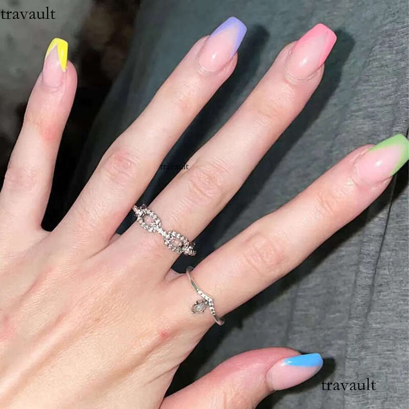 DHCollections Fashion Jewelry High Quality Trendy Ladies Woman 5mm Full CZ Zircon Chain Ring