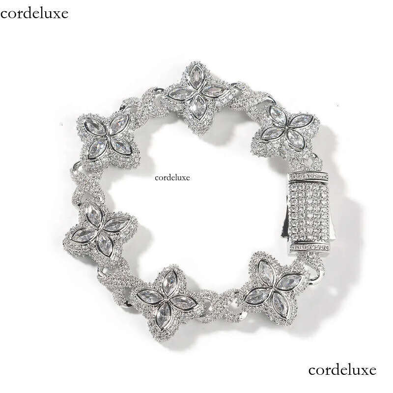 Hip hop Rap Unlimited Clover Bracelet Fashion Trendy Cool Pi Handsome High End 5A Zircon Color Handmade Jewelry 20
