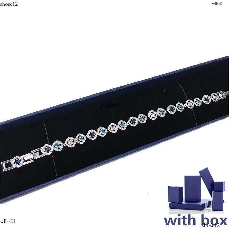 bracelets tennis bracelet women men sier plated inlaid blue sqart crystal dia designer jewelry woman valentines day gift