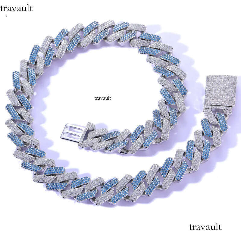 18mm Vvs Moissanite Chilled Dia Sterling Sier Men's Necklace Miami Cuban Chain