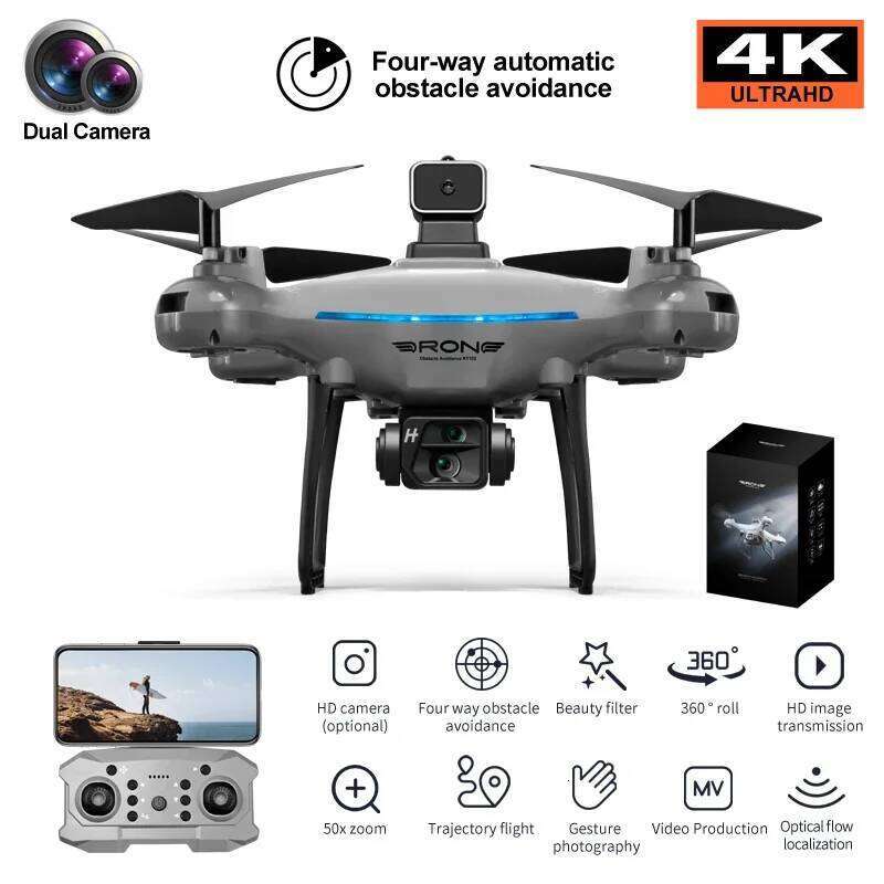Ky102 Drone 4K Professional HD Dual Camera Aerial Photography Obstacle Avoidance Optical Four-Axis RC Aerocraft Toy drone with 4k camera