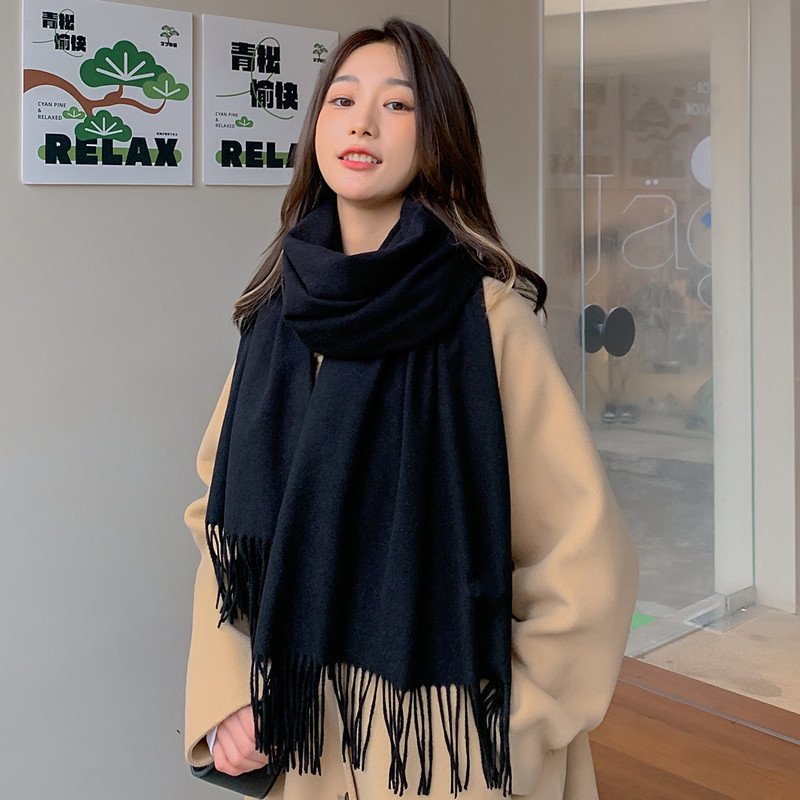 Z034 The latest fashion winter cashmere scarf women's solid color new white shawl scarf autumn and winter imitation cashmere scarf