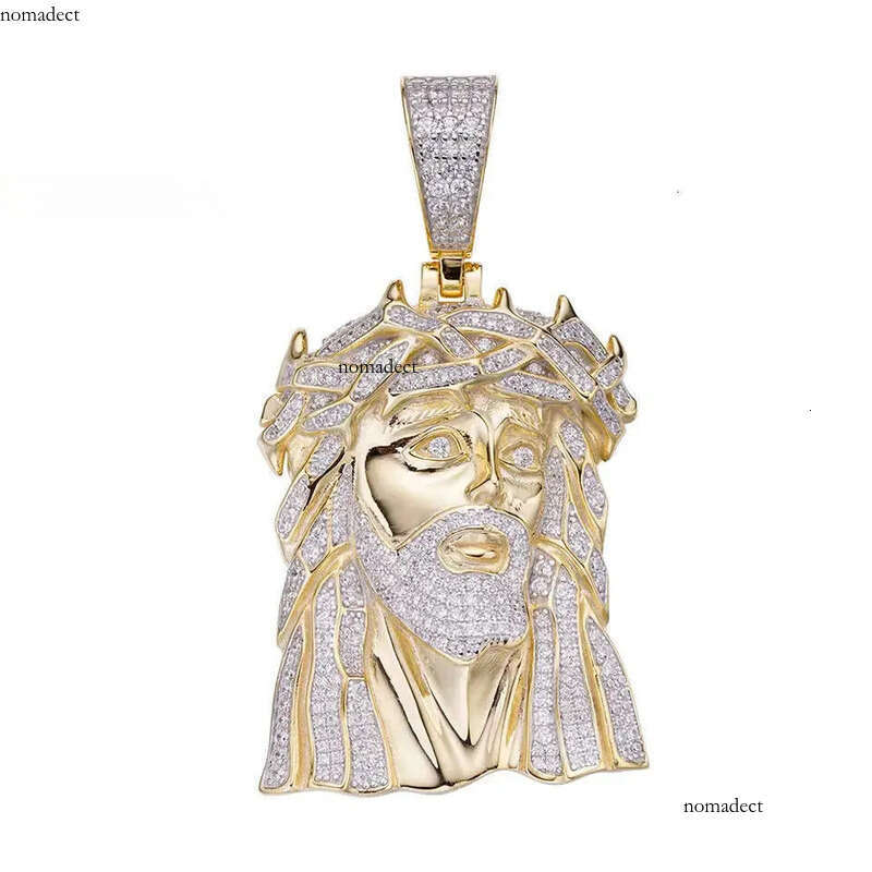 High Quality Hip Hop Religious Mossanite Piece Gold Iced Out Vvs Moissanite Pendant Jesus Big Size 4a
