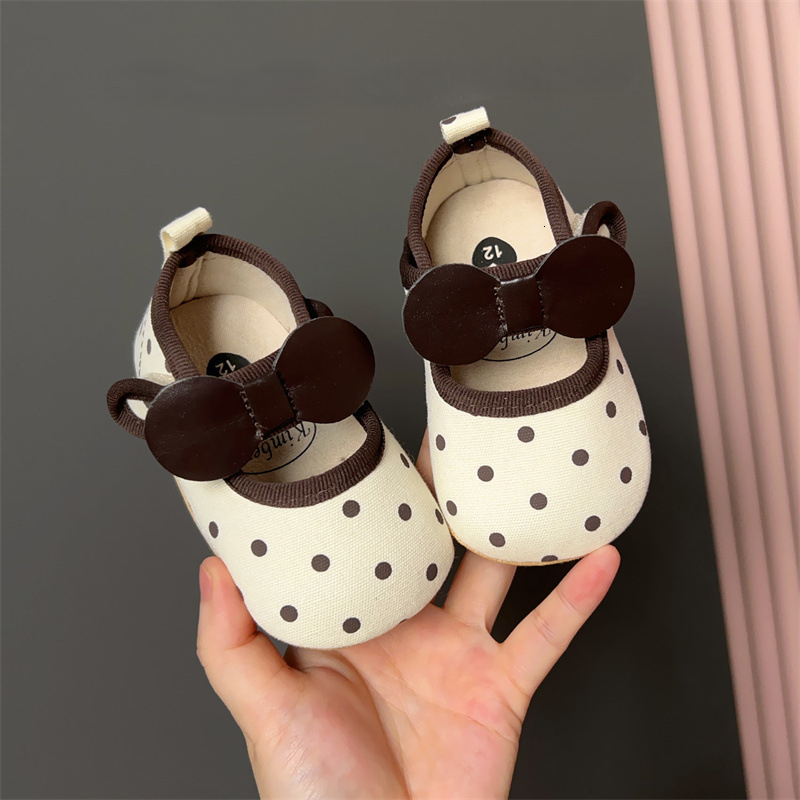 Baby Designer Polka Dot Bow Soft Designer Shoes Canvas Shoes Women's Baby Soft Soled Children's Shoes Autumn New Luxury Shoes Men's And