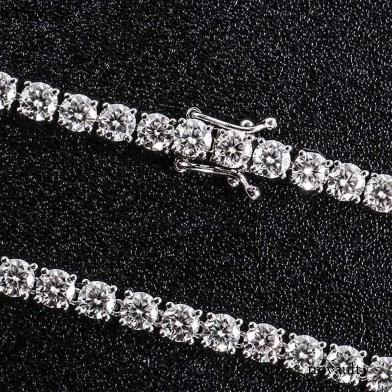 Bling Vvs Moissanite Sier Chain Charm Jewelry Sexy Iced Out Tennis Dia Necklace Men