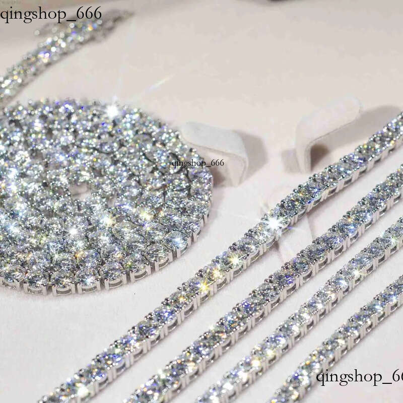 necklace moissanite chain Pendant Cross Hip Hop Vvs Moissanite Dia Tennis Chain Sier for Women Men Jewelry 74